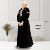 LAMSA Velvet Abaya (Black) – عباية لمسه قطيفة (أسود)
