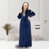 LAMSA Velvet Abaya (Blue) – عباية لمسه قطيفة (أزرق)