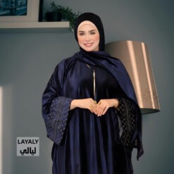 LAYALY Velvet Kaftan Abaya (Blue) – عباية قفطان ليالي قطيفة (أزرق)
