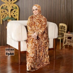 SAFWA Velvet Isdal (Orange) – إسدال صفوة قطيفة (أورانج)