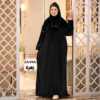 ZAHRA Velvet Abaya (Black) – عباية زهرة قطيفة (أسود)