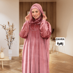 ZAHRA Velvet Abaya (Rose) – عباية زهرة قطيفة (روز)