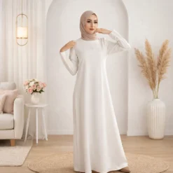 Basic Dress Long Sleeve - White